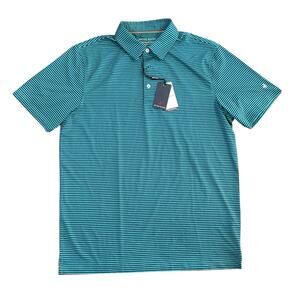 Michel Rouen Men's Performance Polo Shirt Striped Size M